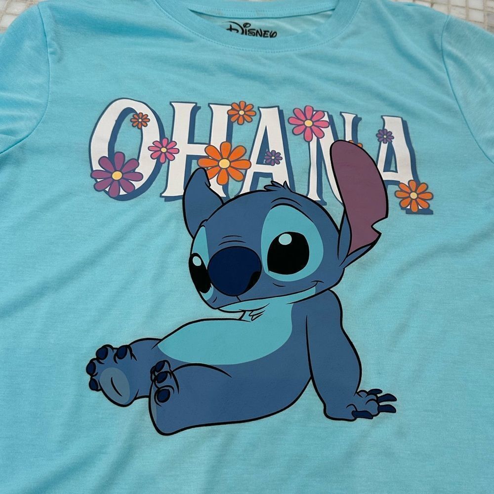 Disney Ohana Blue Girls Tshirt - Picture 2 of 8